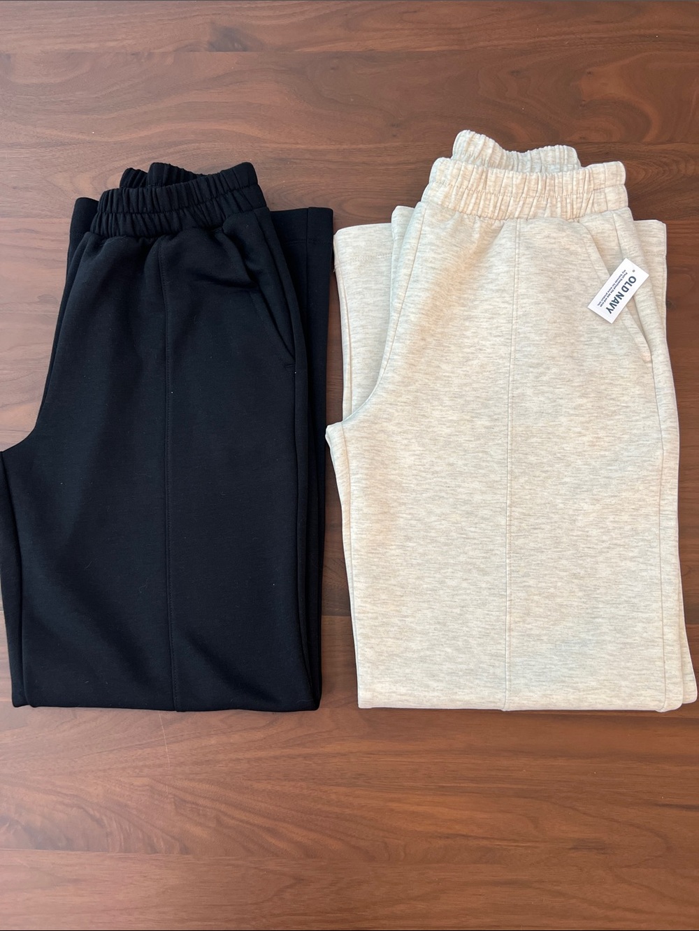 Old Navy Wide-Leg Pants - Black & Light Heather
